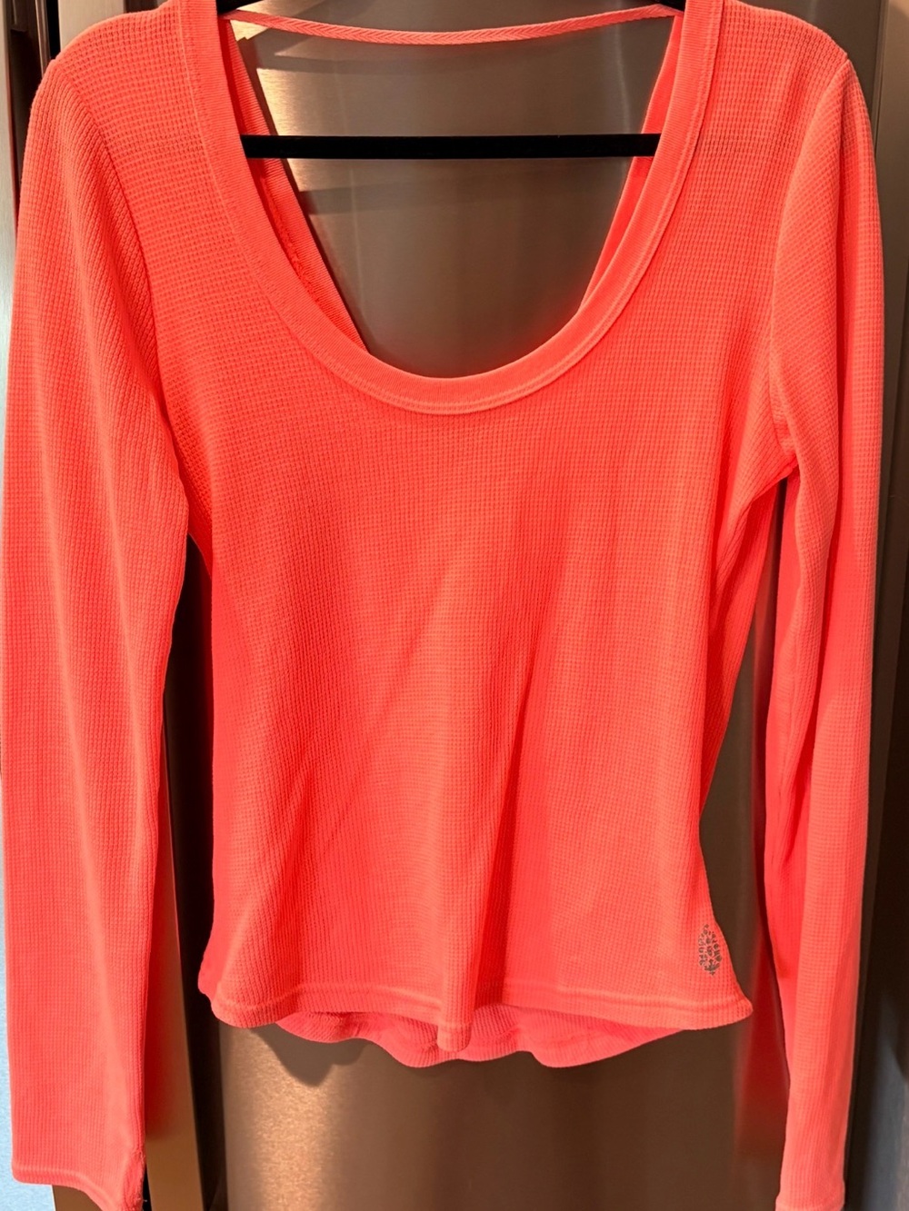 FP Movement Free People Reversible Intentions Active L/S Neon Coral Pink Size M